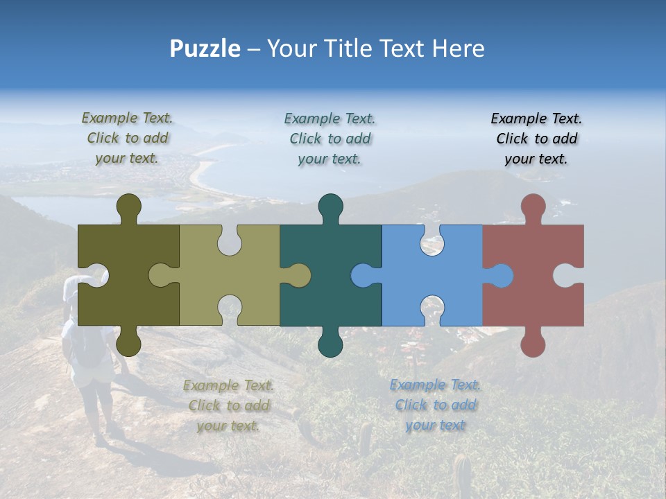 A Group Of People Standing On Top Of A Mountain PowerPoint Template