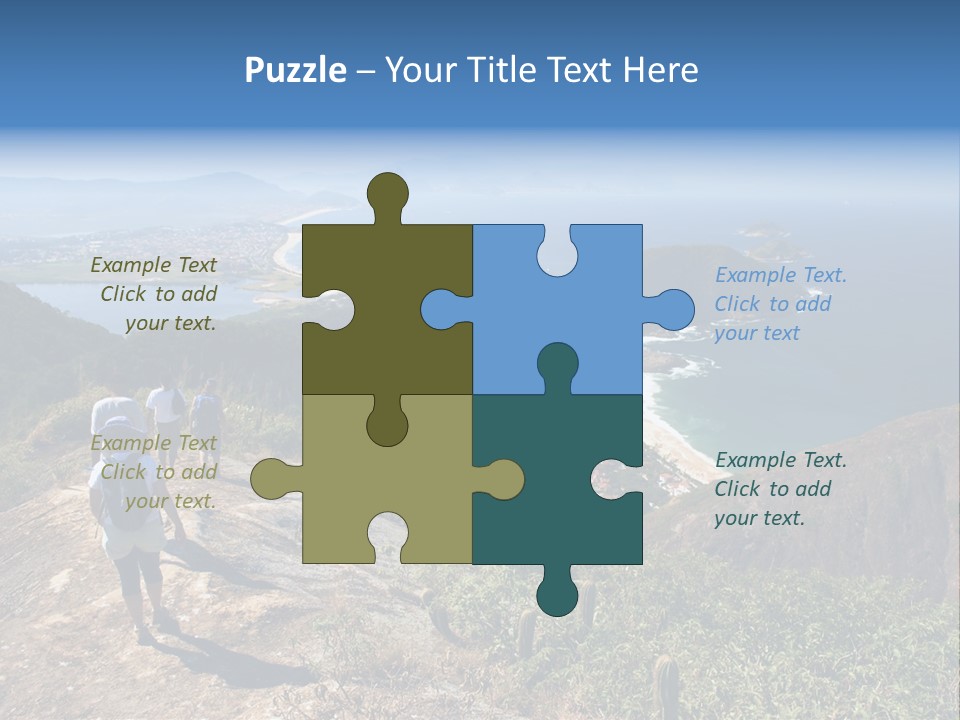 A Group Of People Standing On Top Of A Mountain PowerPoint Template