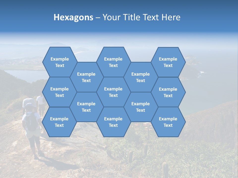 A Group Of People Standing On Top Of A Mountain PowerPoint Template
