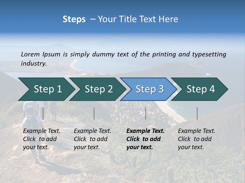 A Group Of People Standing On Top Of A Mountain PowerPoint Template