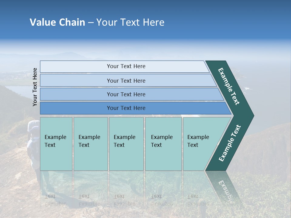 A Group Of People Standing On Top Of A Mountain PowerPoint Template