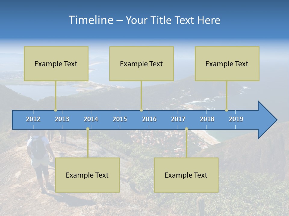 A Group Of People Standing On Top Of A Mountain PowerPoint Template