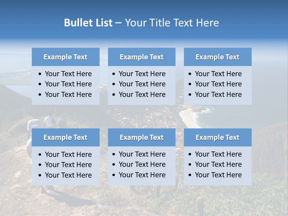 A Group Of People Standing On Top Of A Mountain PowerPoint Template