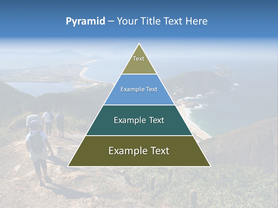 A Group Of People Standing On Top Of A Mountain PowerPoint Template