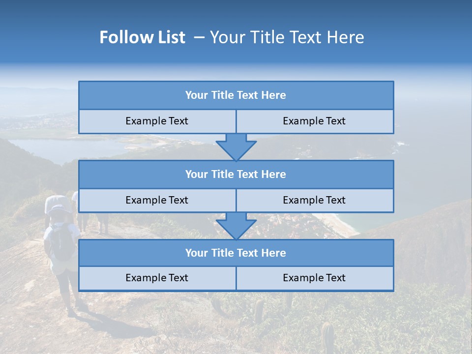 A Group Of People Standing On Top Of A Mountain PowerPoint Template