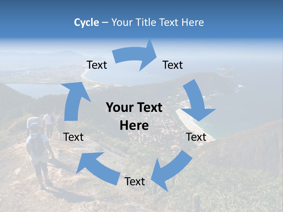 A Group Of People Standing On Top Of A Mountain PowerPoint Template