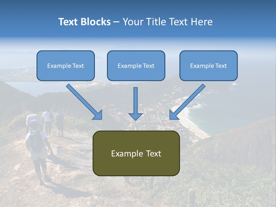 A Group Of People Standing On Top Of A Mountain PowerPoint Template