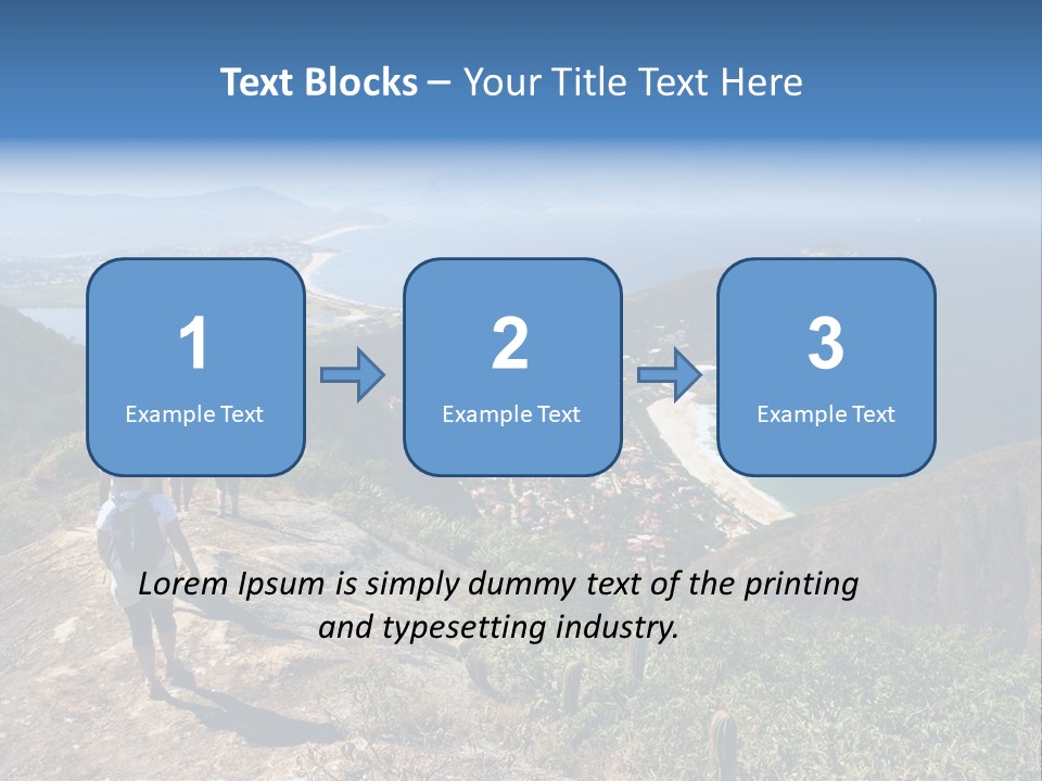 A Group Of People Standing On Top Of A Mountain PowerPoint Template