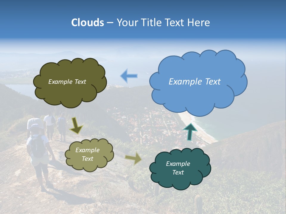 A Group Of People Standing On Top Of A Mountain PowerPoint Template