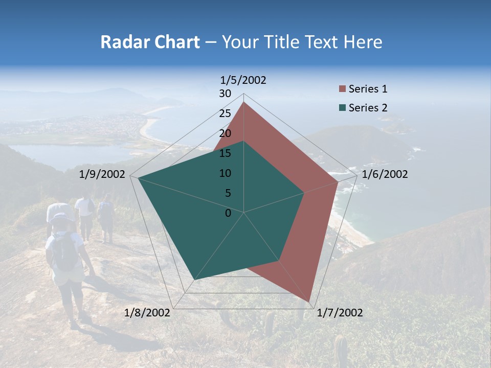 A Group Of People Standing On Top Of A Mountain PowerPoint Template
