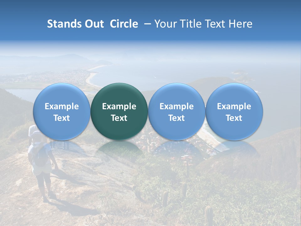 A Group Of People Standing On Top Of A Mountain PowerPoint Template