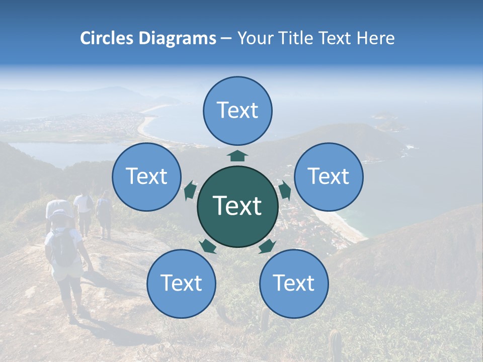 A Group Of People Standing On Top Of A Mountain PowerPoint Template