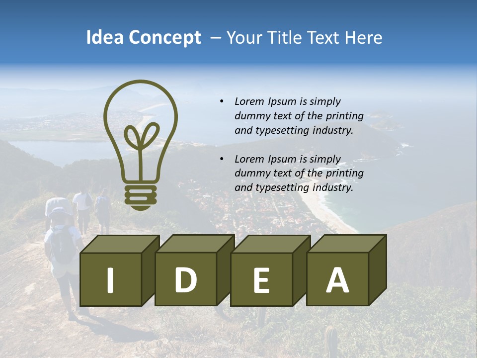 A Group Of People Standing On Top Of A Mountain PowerPoint Template