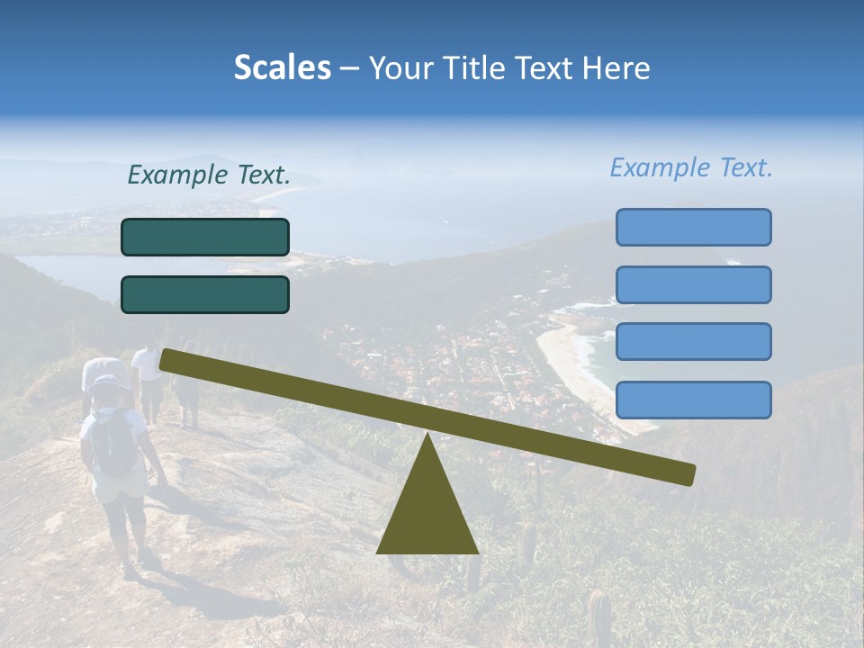 A Group Of People Standing On Top Of A Mountain PowerPoint Template