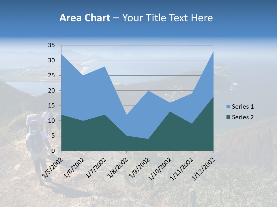 A Group Of People Standing On Top Of A Mountain PowerPoint Template