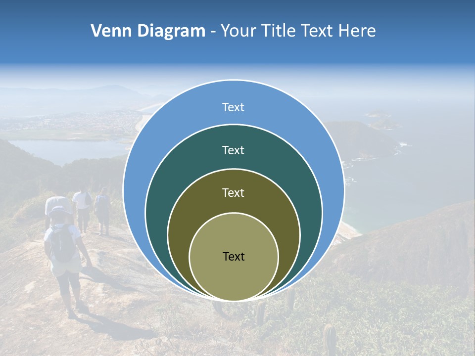 A Group Of People Standing On Top Of A Mountain PowerPoint Template