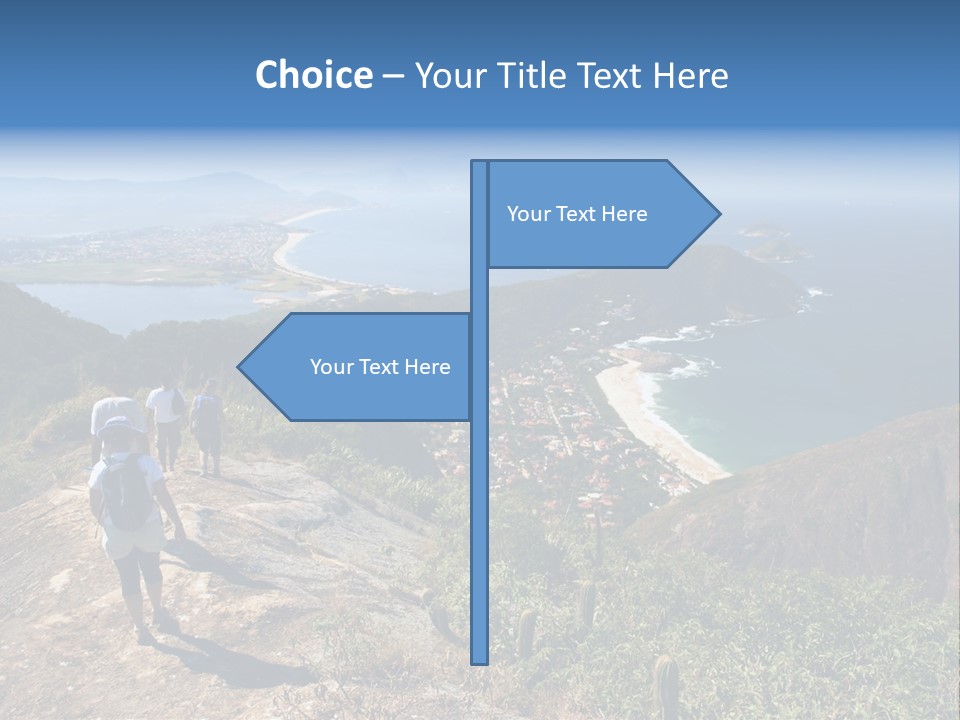 A Group Of People Standing On Top Of A Mountain PowerPoint Template