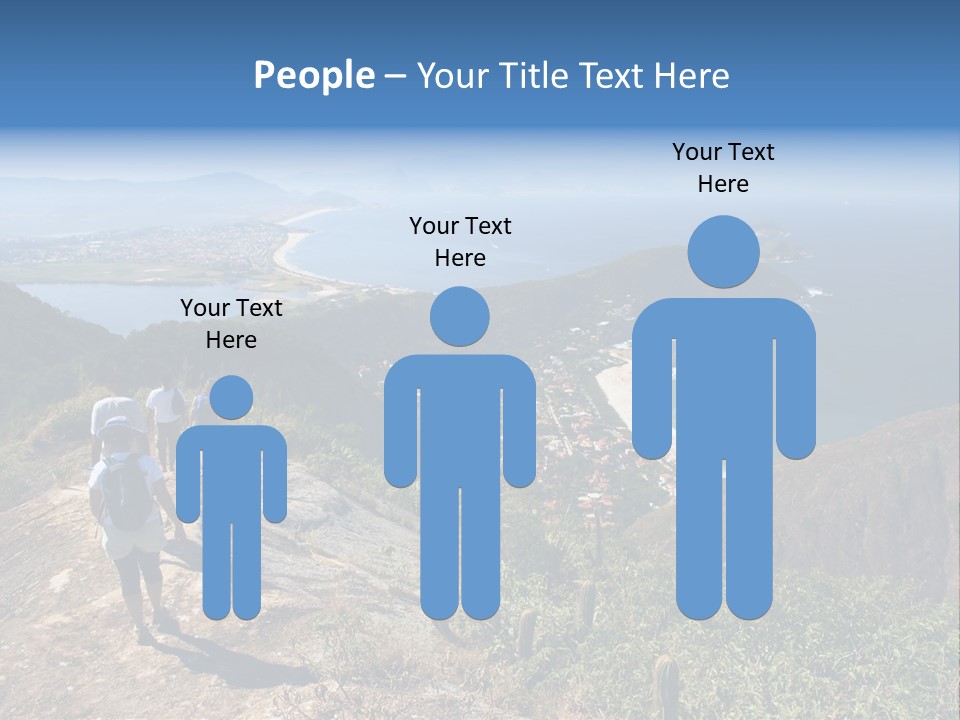 A Group Of People Standing On Top Of A Mountain PowerPoint Template