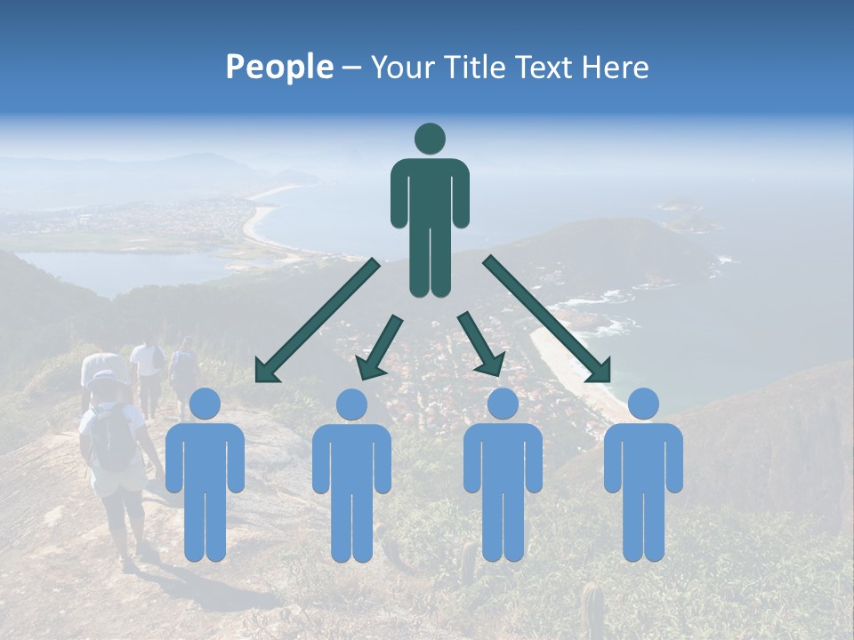 A Group Of People Standing On Top Of A Mountain PowerPoint Template