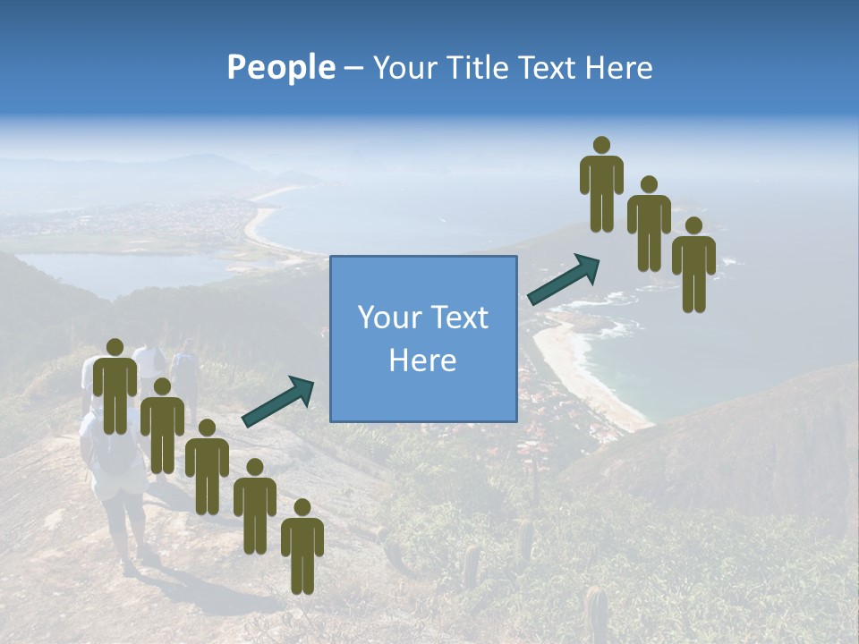 A Group Of People Standing On Top Of A Mountain PowerPoint Template