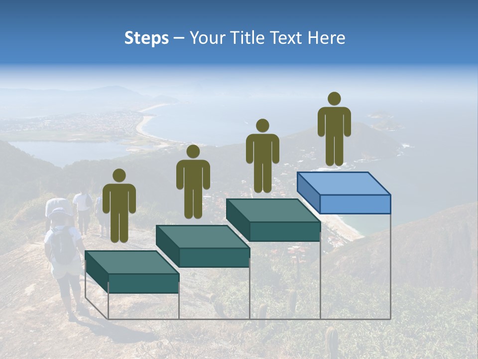 A Group Of People Standing On Top Of A Mountain PowerPoint Template