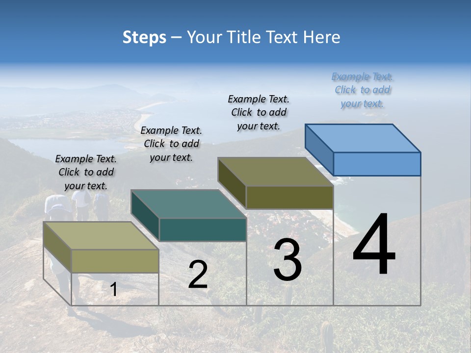 A Group Of People Standing On Top Of A Mountain PowerPoint Template