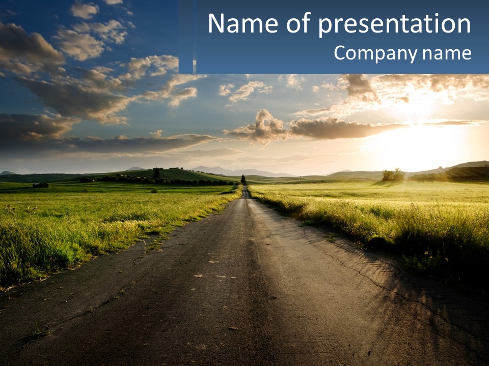 Landscape Highway Asphalt PowerPoint Template