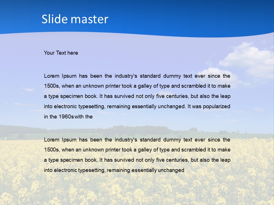 Clouds Scene Plants PowerPoint Template