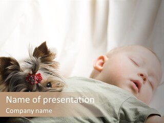 Tired Resting Child PowerPoint Template