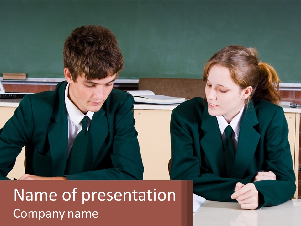 Girl Classmate Happy PowerPoint Template