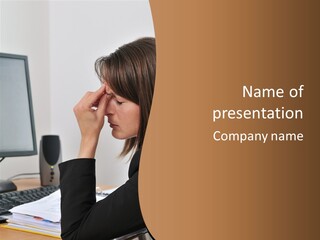 Female File Table PowerPoint Template