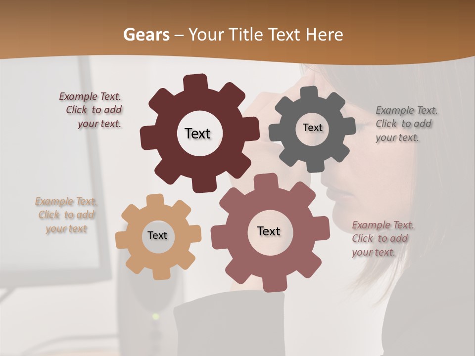 Female File Table PowerPoint Template