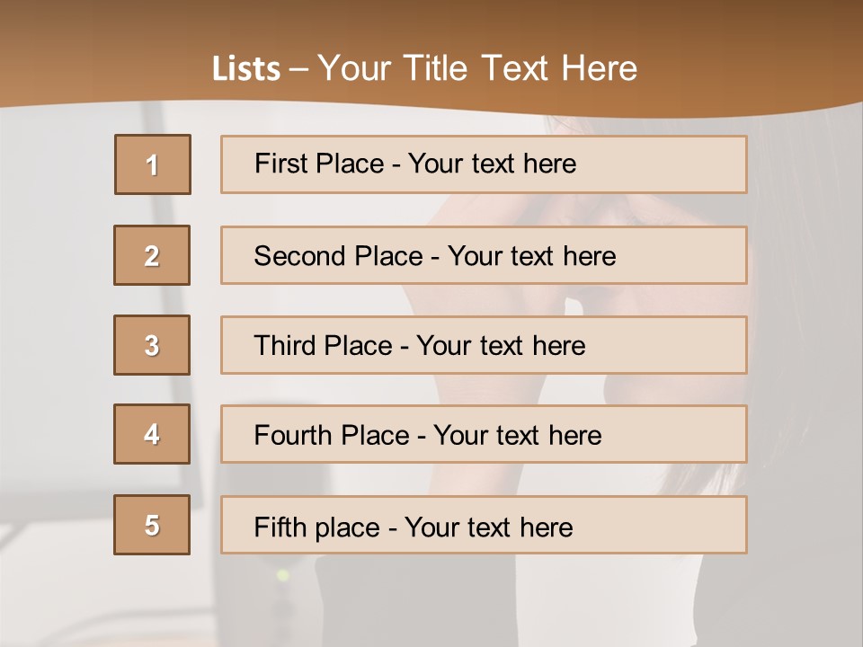 Female File Table PowerPoint Template
