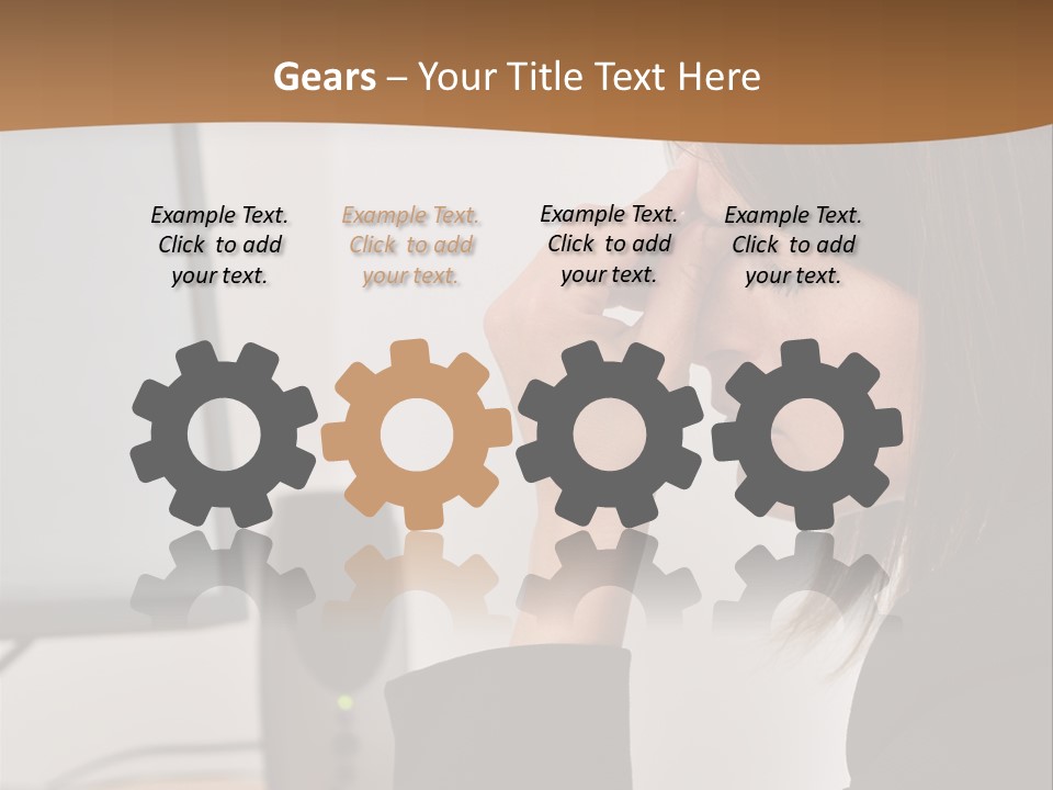 Female File Table PowerPoint Template