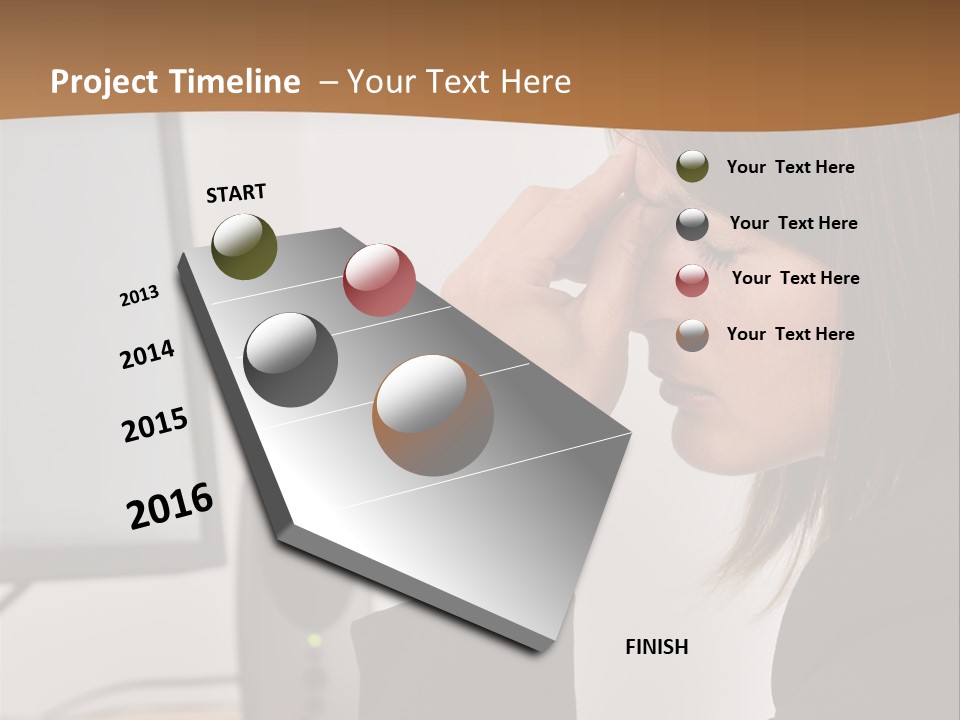 Female File Table PowerPoint Template