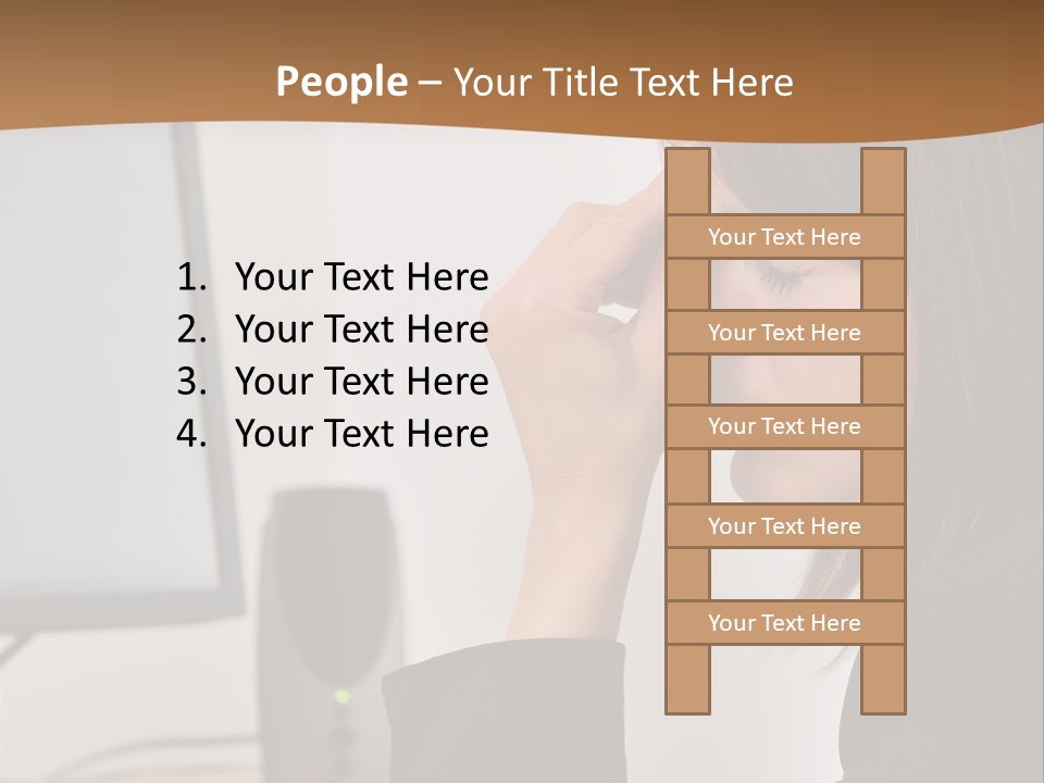 Female File Table PowerPoint Template