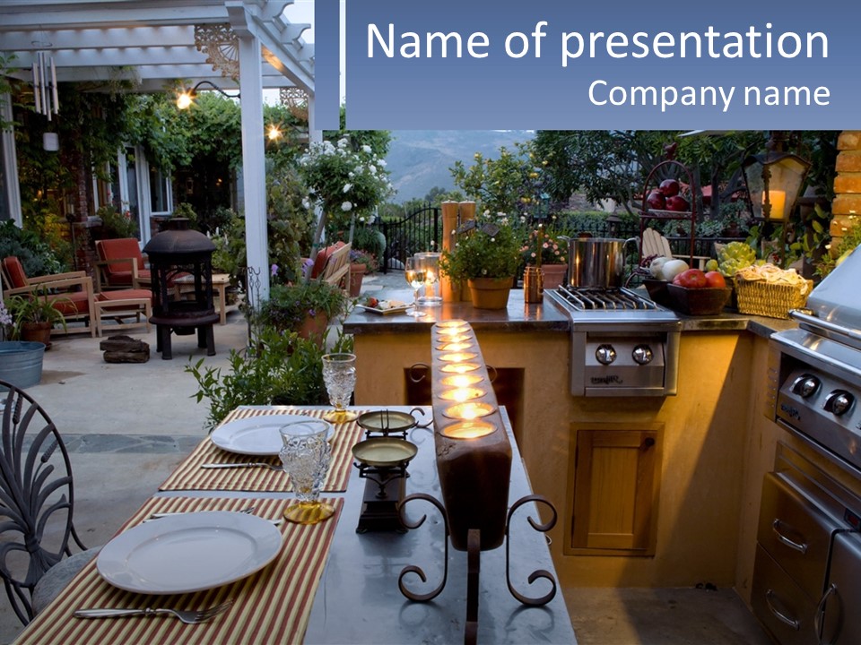 Dinner Real Outside PowerPoint Template