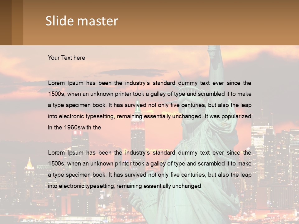Scenic Statue City PowerPoint Template