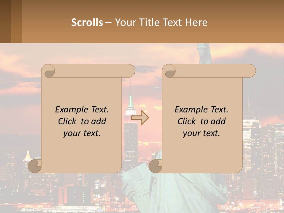 Scenic Statue City PowerPoint Template