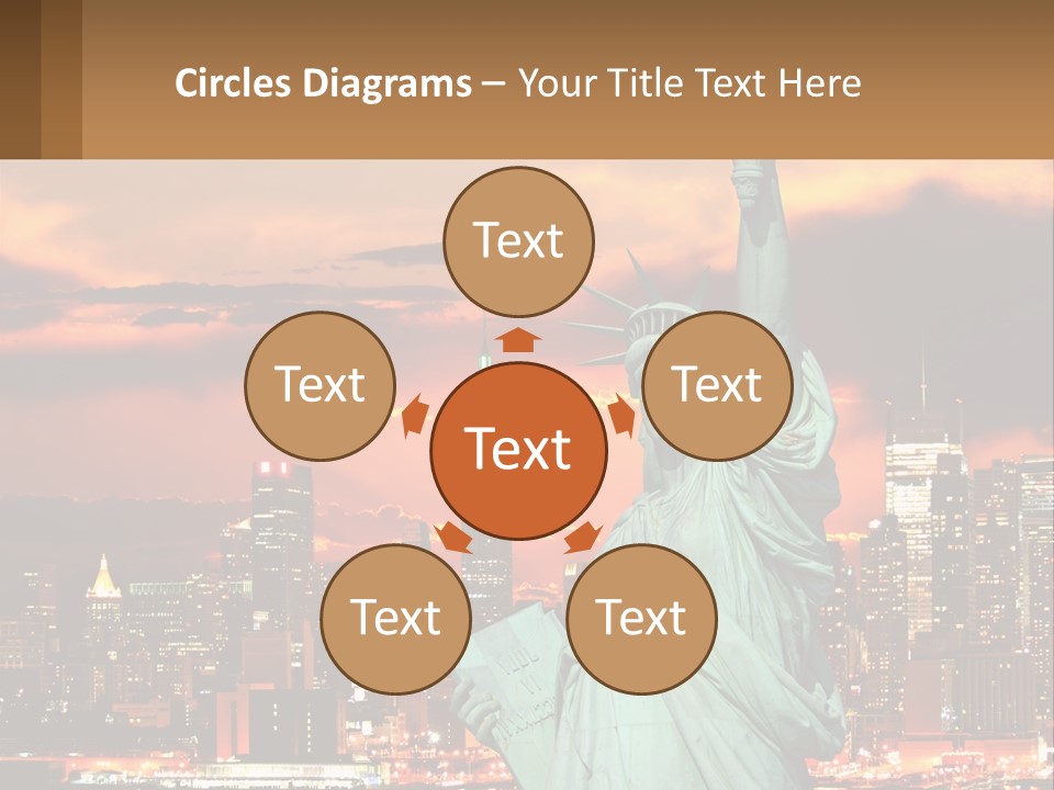 Scenic Statue City PowerPoint Template