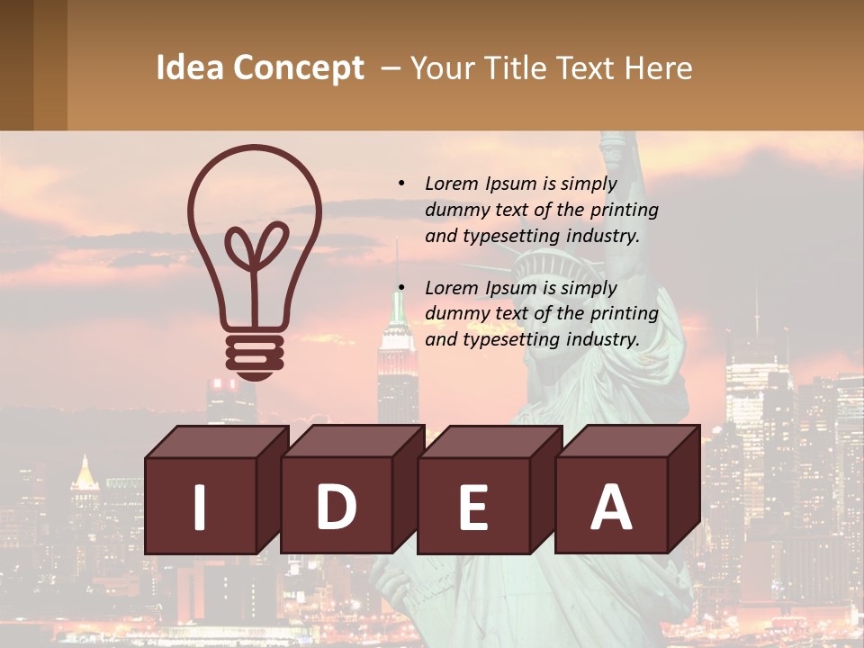 Scenic Statue City PowerPoint Template