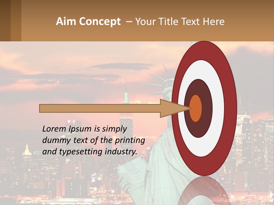 Scenic Statue City PowerPoint Template