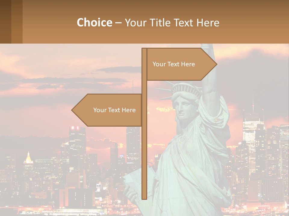 Scenic Statue City PowerPoint Template