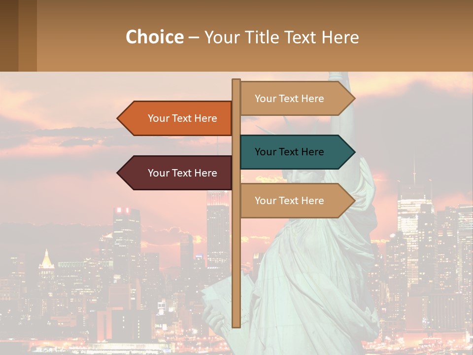 Scenic Statue City PowerPoint Template