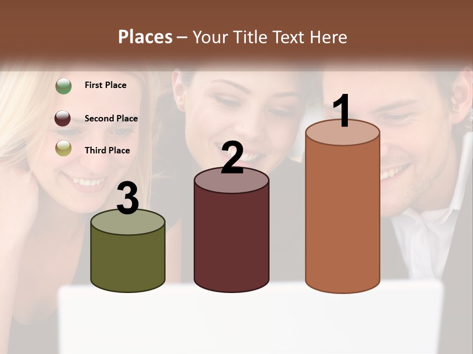 A Group Of People Looking At A Laptop Screen PowerPoint Template