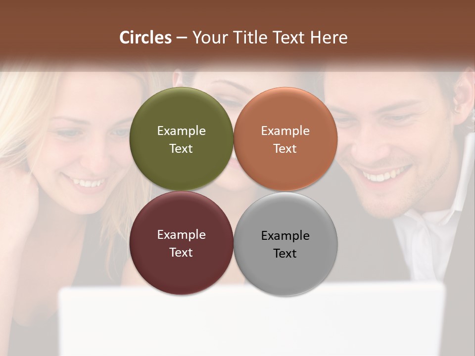 A Group Of People Looking At A Laptop Screen PowerPoint Template