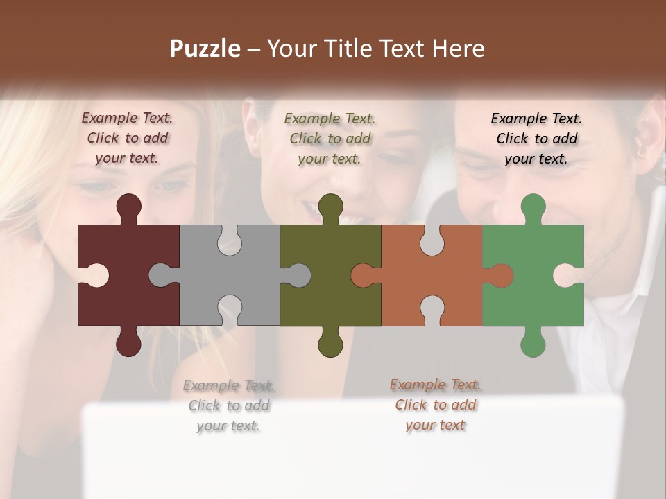 A Group Of People Looking At A Laptop Screen PowerPoint Template