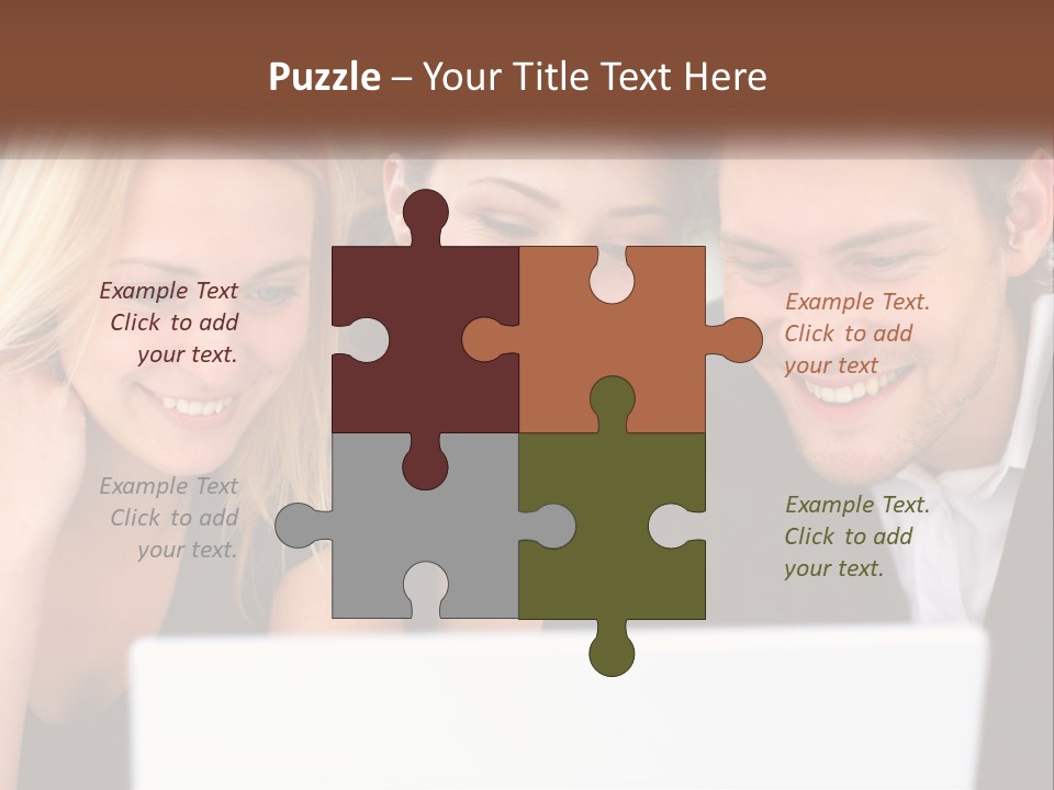 A Group Of People Looking At A Laptop Screen PowerPoint Template