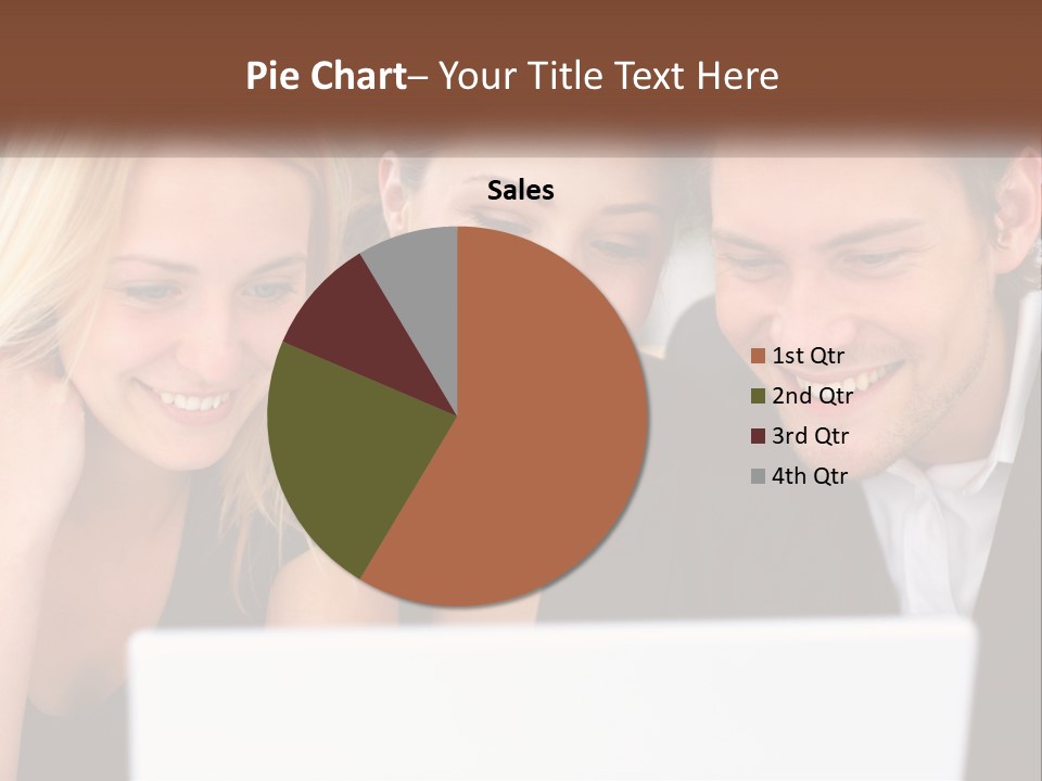 A Group Of People Looking At A Laptop Screen PowerPoint Template