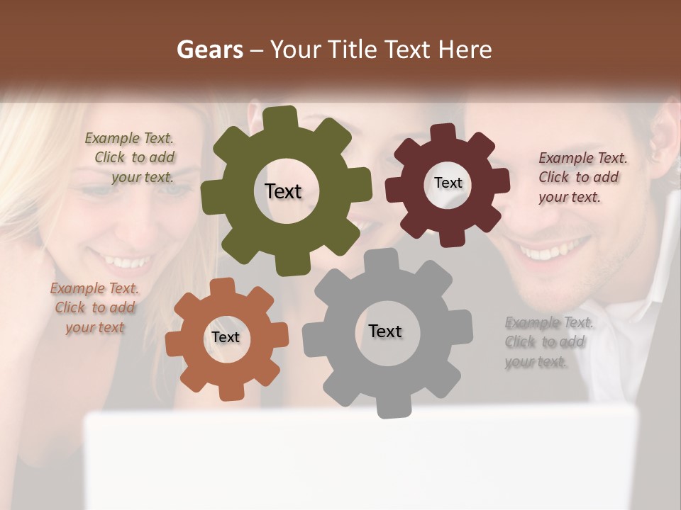 A Group Of People Looking At A Laptop Screen PowerPoint Template